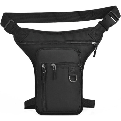 Motorcycle Leg Bag Waterproof Drop Leg Bag with MultiPocket Storage and Adjustable Straps Black