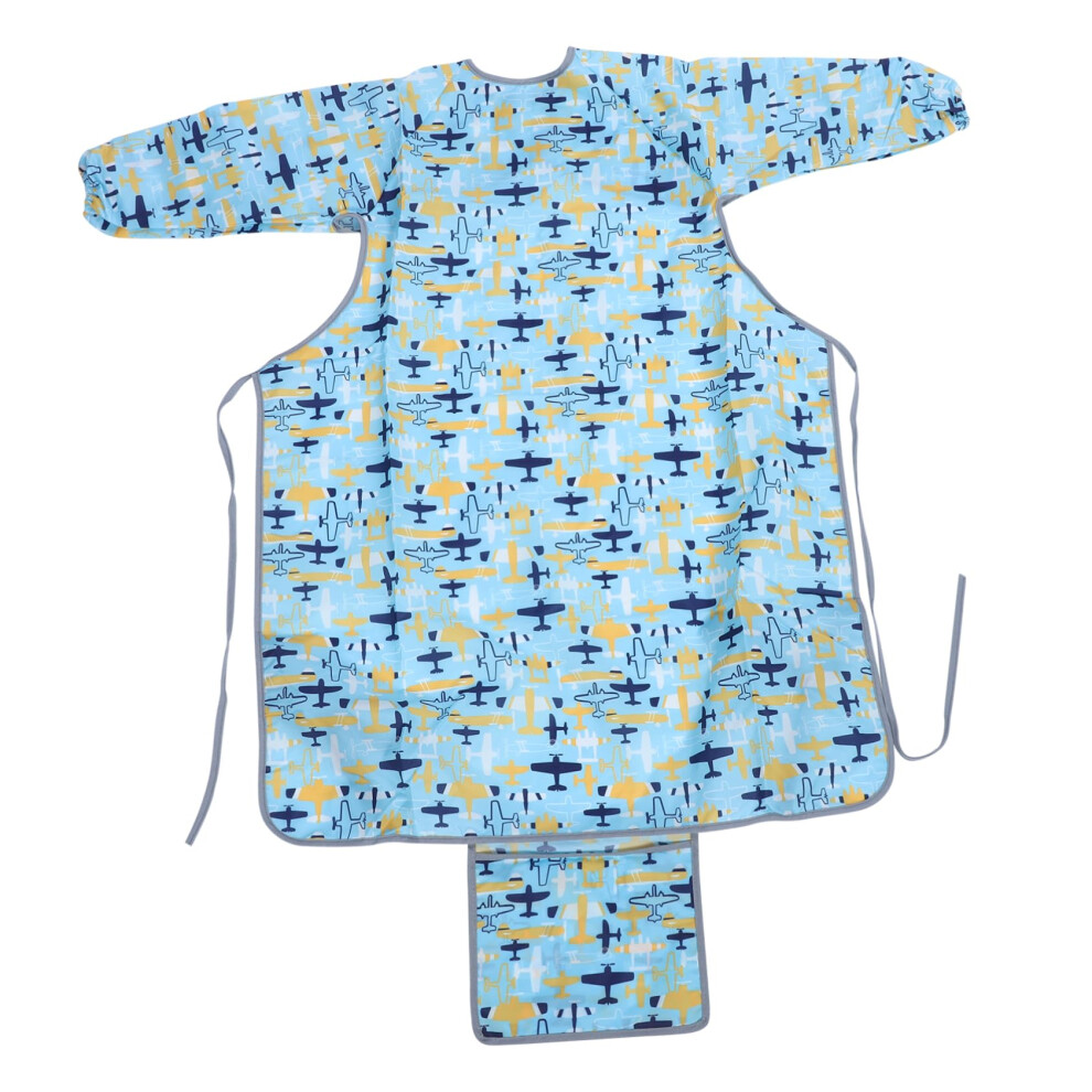 Boy Girl's Food Bibs Full Coverage Feeding Bib Long Sleeve Smock Apron Unisex Mealtime