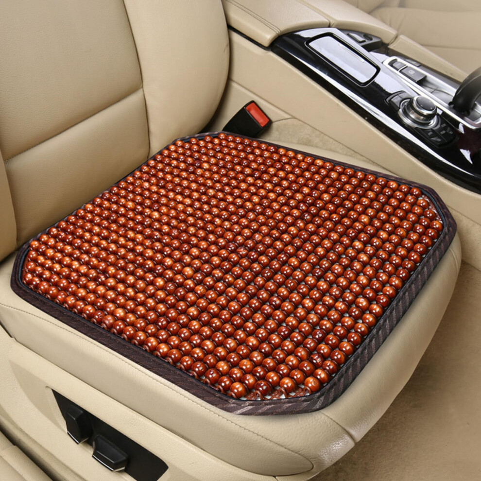 Wooden Bead Seat For Car/Van/Taxi 45X45cm Cooling Massage Seat Cover Seat Protector Under Car Seat For Car Home Office Chair Coffee 45 X 45 Cm 9347817090253