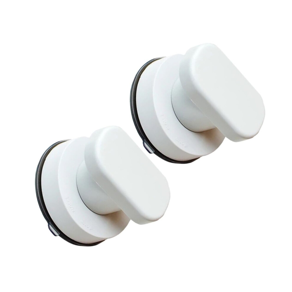 Wall Mounted Bathroom Safety Grab Bar 2Piece With Suction Plastic And Stainless Steel Handrail White Elderly Disabled
