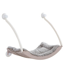 Hamaca para gatos de ventana para gatos de interior, cama plegable con ventosas seguras, malla transpirable y funda de cojín extraíble, montaje en