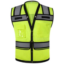 Reflective Vests, Breathable Reflective Suit, Oxford Fabric Safety Vest, Reflective Grid, Visibility Workwear, Construction Vest (XL) XL Green