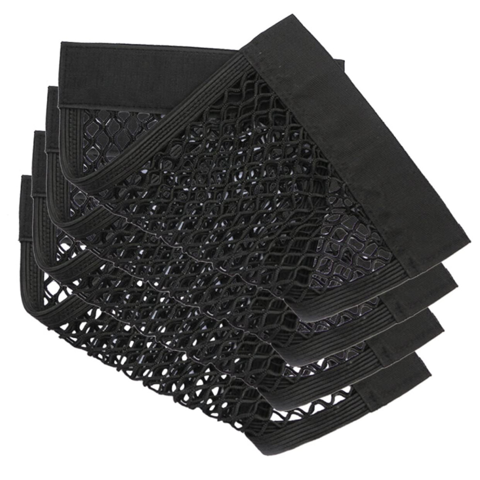 4Piece Trunk Organizer Net Doublelayer Elastic Storage Bag For Car Trunk Suitable For Suv Durable Oxford Fabric Easy Installation Large Capacity 9347817090512