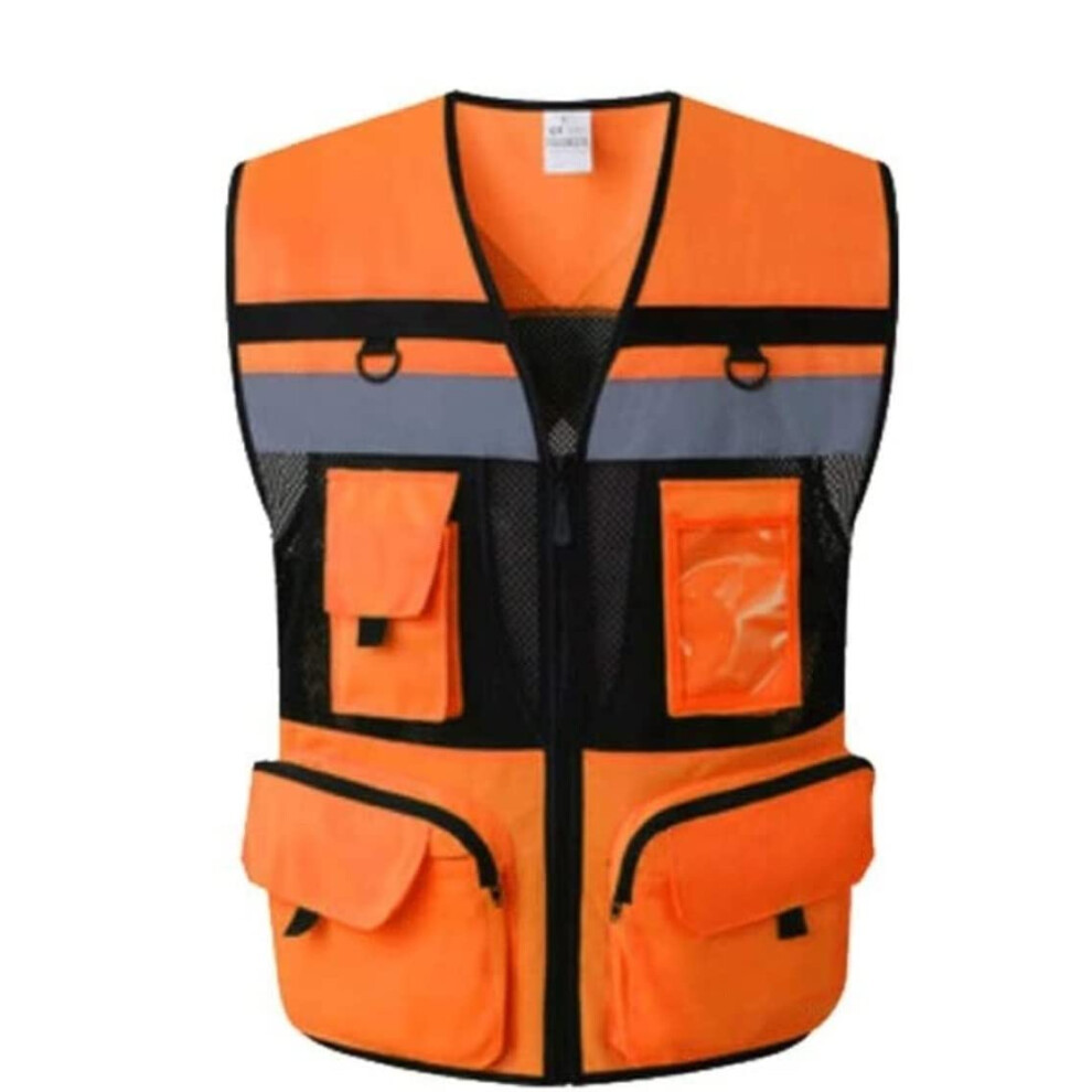Reflective Safety Vests, Breathable Reflective Coveralls, Visible Overalls (Orange, Small). 9347817090758