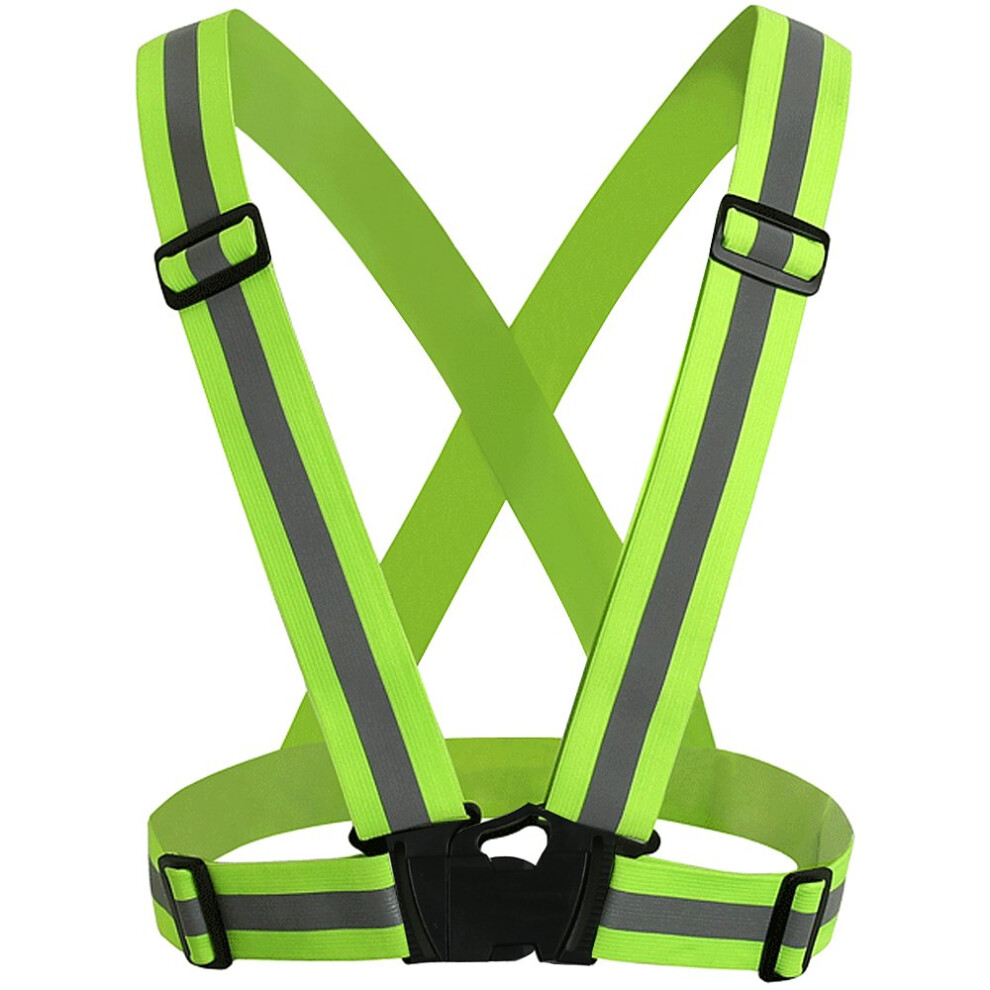 Adjustable Hivis Reflective Safety Vest Reflective Belt One Size Fluorescent Green/Yellow 9382693760166