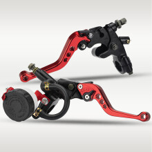 Ensemble de levier de frein et d'embrayage universel pour moto, piston 7/8", CNC, noir, rouge et bleu