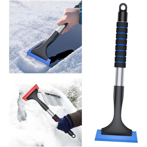 Extendable ice scraper, ergonomic car ice remover, car defrosting tool, snow removal tool, windshield protector, accessories (red) 1