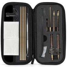 Gun Cleaning Kit for .223/5.56 Rifle, Compact with Drill Brushes, Brass, Rods Black
