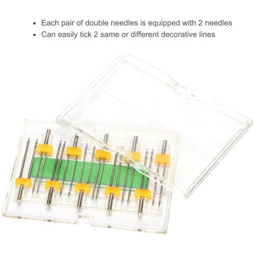 10Pcs Double Pins for Sewing Machines with Convenient Plastic Box 2