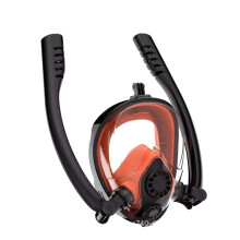 Snorkeling Equipment One Way Rebreathing Submersible Mask Double Pipe Silicone Outdoor Snorkeling Mask