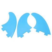 3Pcs Blue Nylon Plastic Surfboard Fins Thruster Set for Longboard