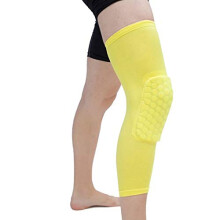 Basketball Knee Pads 1PC Elastic Honeycomb Sleeve Knee Pad Brace Patella Foam Support Yellow XL For Volleyball