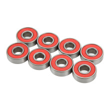 Sealed Skateboard Bearings 8 Pack 608RS ABEC 9 Carbon Steel 8x22x7mm Red
