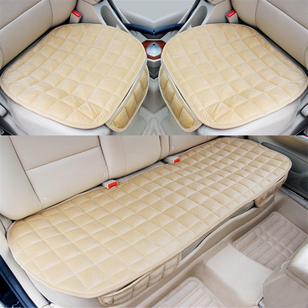 Car Seat Protection Plush Cover, Universal Front And Rear Cushion, Breathable, 3Piece Washable Set, Onecolor 9189345369063