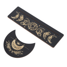 Tarotkartenständer für Hexenrituale, Tarotkartenhalter aus Holz mit polierter, glatter Oberfläche und rechteckigen Tarot-Displays, aus schwarzem