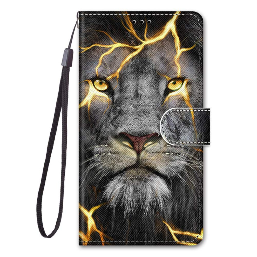 Silicone Pu Leather Flip Wallet With Magnetic Closure Kickstand Card Slot Shockproof Bumper Lion For Zte Blade A56 9189345369230