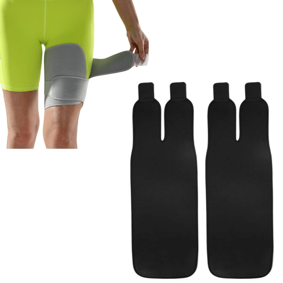 Black Thigh Brace Compression Sleeve For Hamstring Support - Thigh Guard For Sports Injury Recovery, 1Pc
