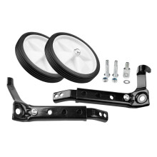 1 Pair Kids Bike Training Wheels Bicycle Stabilizers Metal Bracket Mounting Kit Accessories for Boys Girls Outdoor Cycling, Black