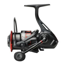 Angel Reel Fishing Reel with Wire Spool NonSlip Ergonomic Fishing Reel for Freshwater Ice Fishing Coastal Area Perch Saltwater Black Red LS2000