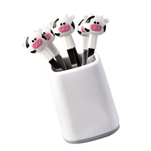 Set di 6 forchetti in acciaio inossidabile con animali in stile cartoon per bambini, bianco, 120g