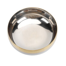 Durable 380ml Gold Rim Stainless Steel Bowl for Salads and Soups