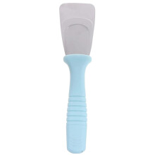 Ice scraper Snow and frost removal tool made of scratch stainless steel, blue.