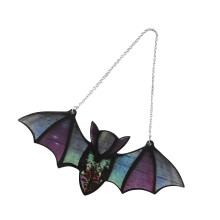 Bunter gefärbter Fledermaus-Ornament für Halloween, Fensterhänger, Suncatcher