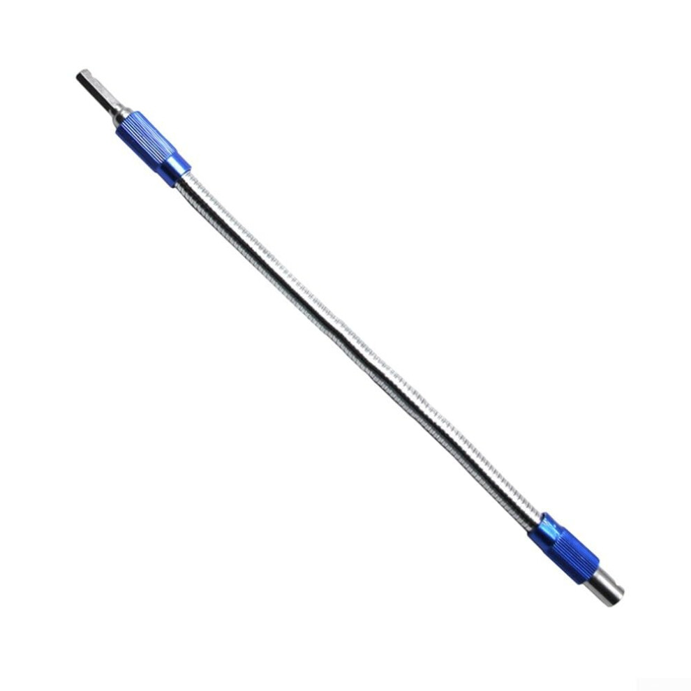 Metal Flexible Drill Bit Extension 300Mm, 6.35Mm Hex Shank, Bendable Shaft, For Electric Or Manual Screwdrivers, Blue 9189345369605