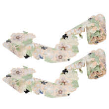 2Pcs 3D Flower Lace Trim 2ydx2.6in Organza for Dress Wedding Bridal