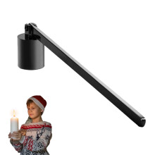 Candle Put Out Tool, Polished Stainless Steel Extinguisher, LongHandle Rustic Black Candlesnuffer, 6.3x1.38x0.28 In
