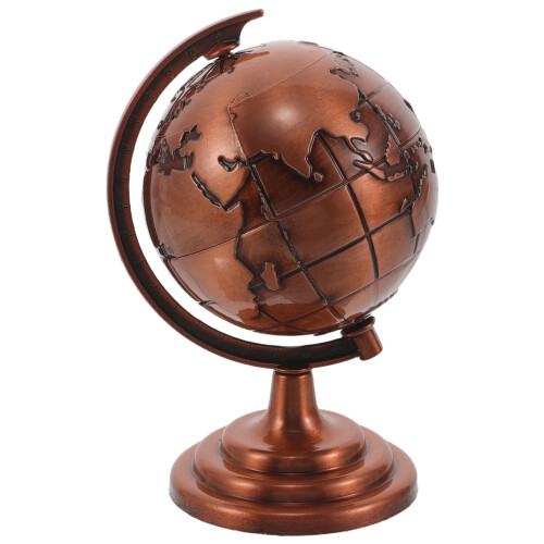 Globe Décor Vintage Métal Marron Pour Bureau