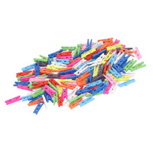 100Pcs Mini Wooden Clothes Pins Bright Colors Durable Cottonwood for Crafts