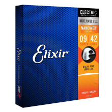 Elixir Nanoweb 12002 Electric Guitar Strings NickelPlated Steel Super Light 0942 6 Strings