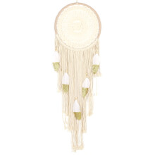 Decorative Dream Catcher Wall Hanging - Vintage Boho Wall Art with Wooden Beads Feather Handmade Home Decoration Ornament for Bedroom Living Room