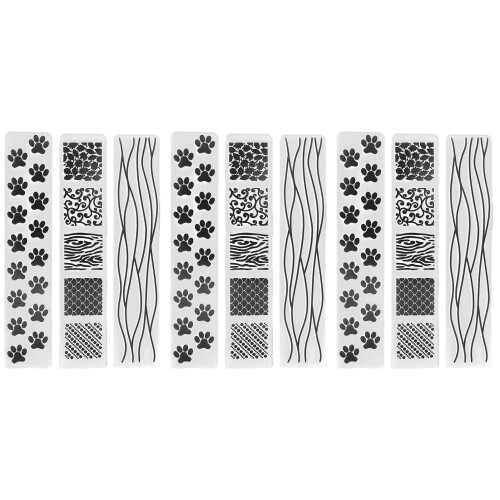 9Pcs Kunststoff Präge Ordner Geprägte Vorlage DIY 1
