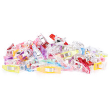 100Pcs Colorful Plastic Small Hemming Clips, 2.7x0.7x1.5cm