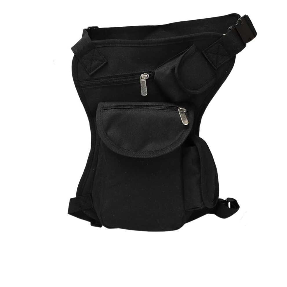 Motorcycle Leg Bag Waterproof Multipocket Thigh Waist Pack With Breathable Mesh For Riding Khaki 9189345370144