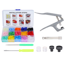 Snap Pliers Set No-Sew Buttons, Snap Fasteners Kit Plastic Snap Fasteners for Cloth Diaper Closures, Adjustable Snap Buttons Crafting and Sewing