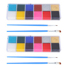Waterproof And Sweat Resistant Face Paint Palette, Oil Based 12 Color Makeup Set, Skin Friendly Non Toxic Face Body Painting Kit For Halloween