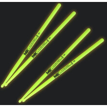 Drumsticks Nylon 5A 7A, 2 pairs LED lights, nonslip grips (Green, 5A) 5A Green