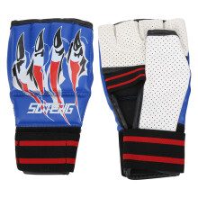 Guanti da combattimento HalfFinger anti-sudore blu, elastici