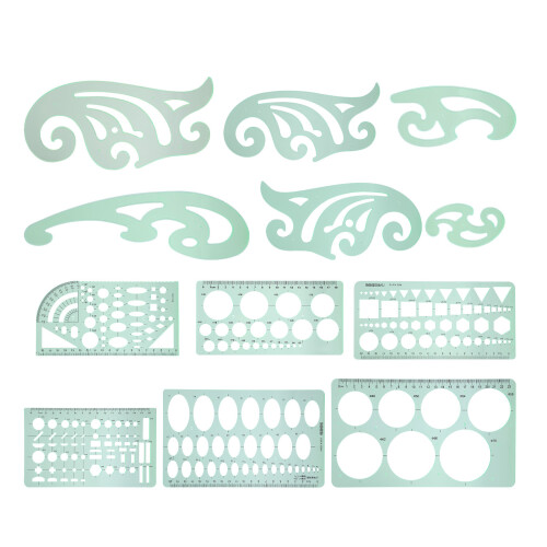 12Pcs Zeichnung Vorlage Multifunktionale Messung 2