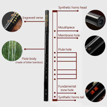 Handcrafted Bamboo Flute with Engraved Verse & Protective Cloth Bag