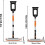 Snow Removal Tool, Extendable Car Ice Scraper, Windshield Brush, Orange 5