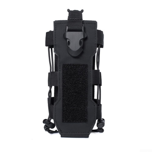 Molle Kettle Bag Camping Lightweight Water Bottle Bag for Backpack Attachment (Black)