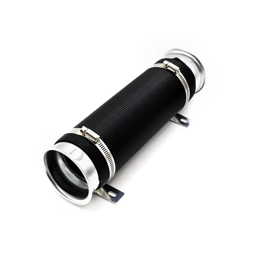Air Filter Intake Telescopic Tube 76Mm Expandable Cold Air Intake Kit Flow Hose Silver 9382693939715