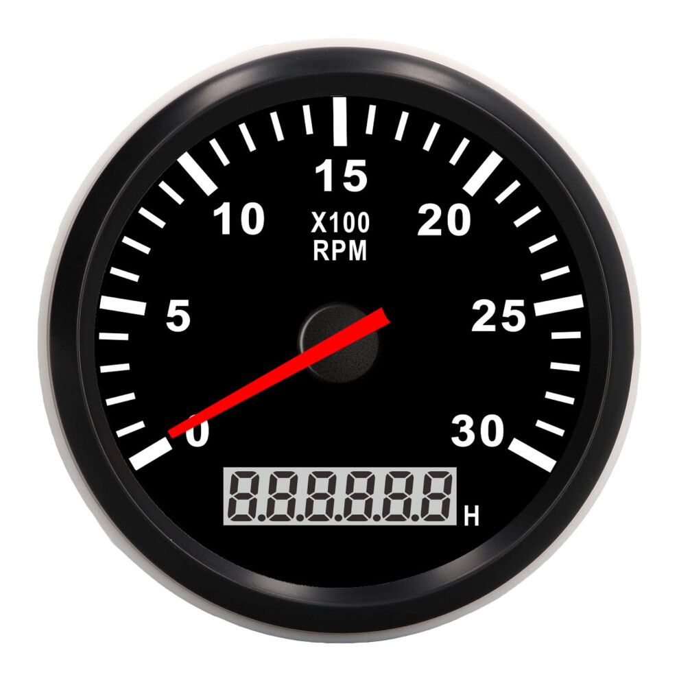 85Mm Tachometer Gauge 3000Rpm Ip67 Water Resistant With Lcd Hourmeter Backlight Ref: 9460 Red 9426802643169
