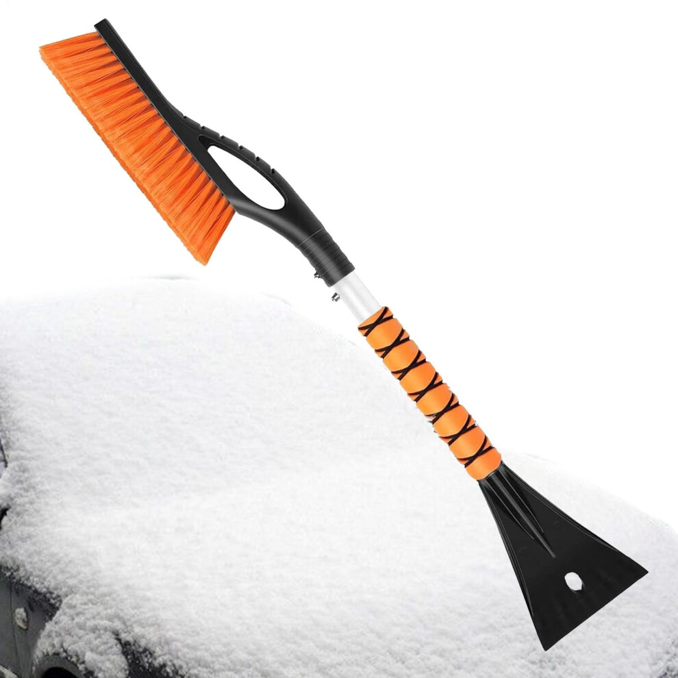 Windshield Ice Scraper, Aluminum, Detachable Snow Brush, Heavyduty, Ergonomic Handle 9382693766199