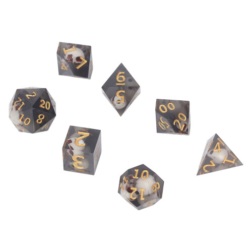 Polyedrisches Würfelset, Rollenspiel, Epoxidharz,