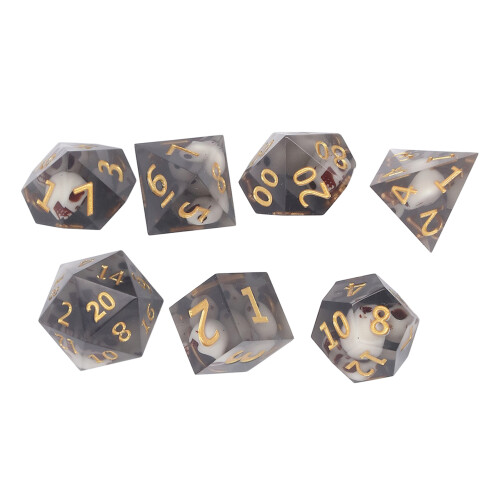 Polyedrisches Würfelset, Rollenspiel, Epoxidharz, 2